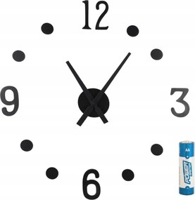 3D Falióra Öntapadós Modern Fekete Nagy