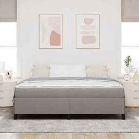 Boxrugós ágy Taupe és Fekete 180 x 200 cm Textil és mérnöki fa