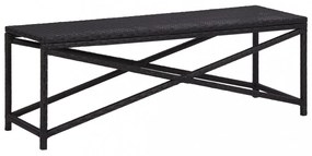 fekete polyrattan kerti pad 120 cm
