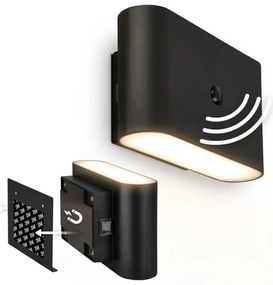 Briloner 3878015 - LED újratölthető fali lámpa érzékelővel CHAT LED/3W/5V 2000 mAh fekete