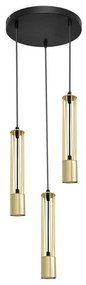 LED Csillár zsinóron BARS 3xGU10/4,8W/230V arany/fekete
