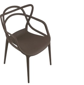 4 db műanyag KATO szék szett, barna