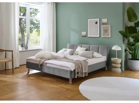 Szürke kárpitozott franciaágy ágyrács nélkül 180x200 cm Joker – Meise Möbel