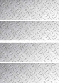vidaXL Lépcsőfok Négyszögletes 4 pcs Ezüst 60 x 20 cm Alumínium