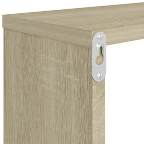 4 db sonoma tölgy színű szerelt fa fali polc 80 x 15 x 26,5 cm
