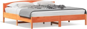 vidaXL viaszbarna tömör fenyőfa ágy matrac nélkül 180 x 200 cm