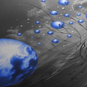 Világoskék gömbök képe (120x50 cm)