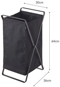 Tower Laundry összecsukható fekete szennyestartó - YAMAZAKI