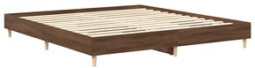 barna tölgyszínű szerelt fa ágykeret matrac nélkül 200 x 200 cm