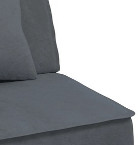 sötétszürke L-alakú bársony kanapéágy 255x140x70 cm