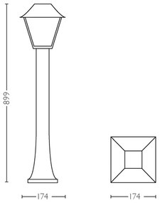 Philips 16497/30/PN - Kültéri lámpa MYGARDEN ALPENGLOW E27/60W/230V