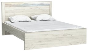 Franciaágy 160 cm Indie 19 (LED világítással) (ágyráccsal) (fehér craft) . Akció -17%. 1057807