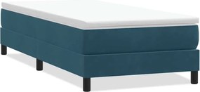 vidaXL sötétkék bársony rugós ágy matrac nélkül 100x210 cm