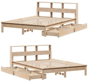 tömör fenyőfa könyvespolcos ágy matrac nélkül 120 x 200 cm
