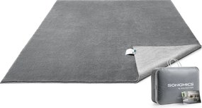 Csúszásmentes szőnyeg, szőnyeg mosógépben mosható, 200 x 290 cm, szürke