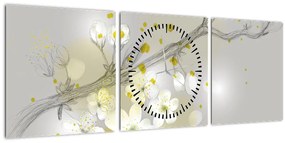 Virágzó gally képe (órával) (90x30 cm)