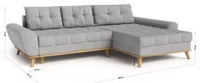 Világosszürke kinyitható sarokkanapé (jobb oldali) Balitco – Ropez