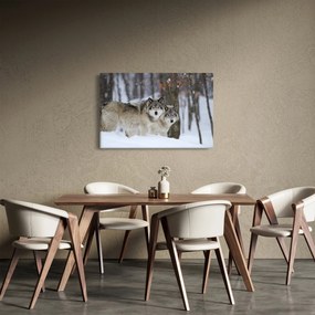 Kép - Farkasok télen (90x60 cm)