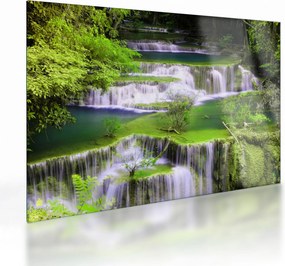 Kép - Huay Mae Khamin vízesések, Kanchanaburi, Thaiföld (üvegen) (70x50 cm)