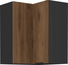 Felső sarokszekrény okapi dió/fekete, MENZO 60x60 GN-72 2F