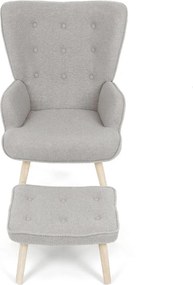 Relaxační křeslo, šedá, látka bouclé, AK-319 GREY2