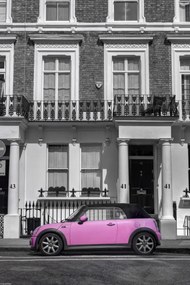 Poszter 30x45cm Ház az úton parkoló autóval, Assaf Frank