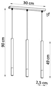Csillár zsinóron MOSAIC 3xG9/12W/230V fekete/réz