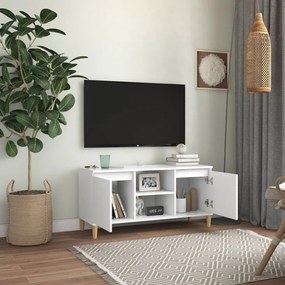 fehér TV-szekrény tömör falábakkal 103,5 x 35 x 50 cm