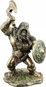 Viking szobor figura fejszével és Veronese pajzscal WU78078A4