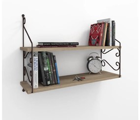 Fali polc SERAMONI 51x72 cm barna/fekete