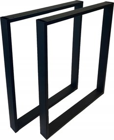 Asztali Lábak Íróasztalhoz Fém Fekete 50x72 CM Profil 6x2 CM Loft 2 Db