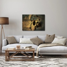 Kép - Vintage repülőgép fejhallgató (70x50 cm)
