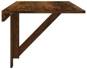 füstös tölgy szerelt fa összecsukható fali asztal 100x60x56 cm