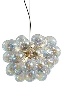 Art Deco fĂŒggĆlĂĄmpa arany szĂnben, szivĂĄrvĂĄnyos ĂŒveggel, 50 cm, 8-as - Uvas