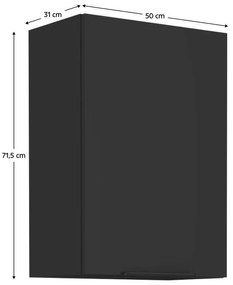 Felső konyhaszekrény Sobera 50 G 72 1F (fekete) . 1097006