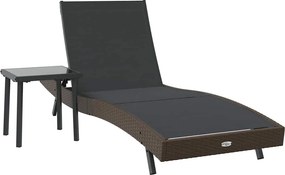 vidaXL Napozó 2 pcs Fekete és Barna polirattan