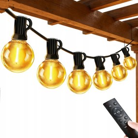 Kerti fényfüzér 35 LED-es golyók 20m terasz lámpa erkély belső