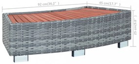 szürke polyrattan spa fellépő 92 x 45 x 25 cm