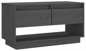 szürke tömör fenyőfa TV-szekrény 74x34x40 cm