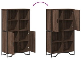 barna tölgy színű szerelt fa magasszekrény 79,5x35,5x137,5 cm