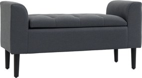 HOMCOM Tároló Puff, Kárpitozott Pad Vászonhatású Anyaggal, Fa Lábakkal, Ágy Pad Nappaliba, Hálószobába, Előszobába, 116 x 44 x 58 cm Sötét Szürke | Ao
