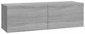 4 db szürke sonoma színű fali TV-szekrény 100 x 30 x 30 cm