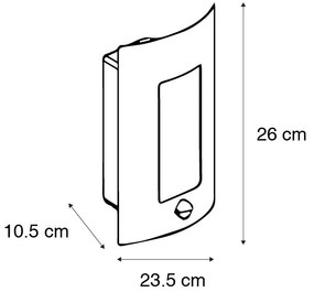 Modern kültéri fali lámpa rozsdabarna IP44 - Emmerald Classic