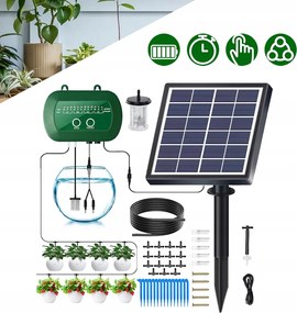 Napelemes öntözőrendszer, üvegházi öntözés, 15 csepegtetővel