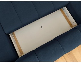 Sötétkék kinyitható-tárolóhelyes sarokkanapé (bal oldali-U alakú) Fuji – Bobochic Paris