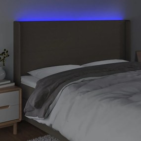 tópszínű szövet LED-es fejtámla 163x16x118/128 cm