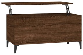 Barna tölgyszínű szerelt fa dohányzóasztal 90x44,5x45 cm