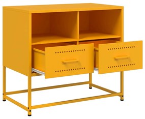mustársárga acél TV-szekrény 68 x 39 x 60,5 cm