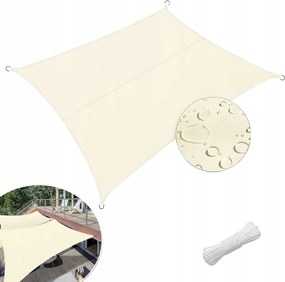 Kerti Napvitorla Vízálló 4x3m Téglalap Napellenző Terasz