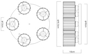 Globo 15742-5D - Felületre szerelhető csillár JORDANA 5xE27/60W/230V átm. 46,5 cm fekete